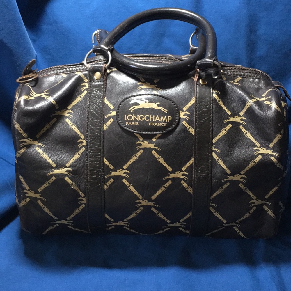 Longchamp Boston leather satchel. With organizer